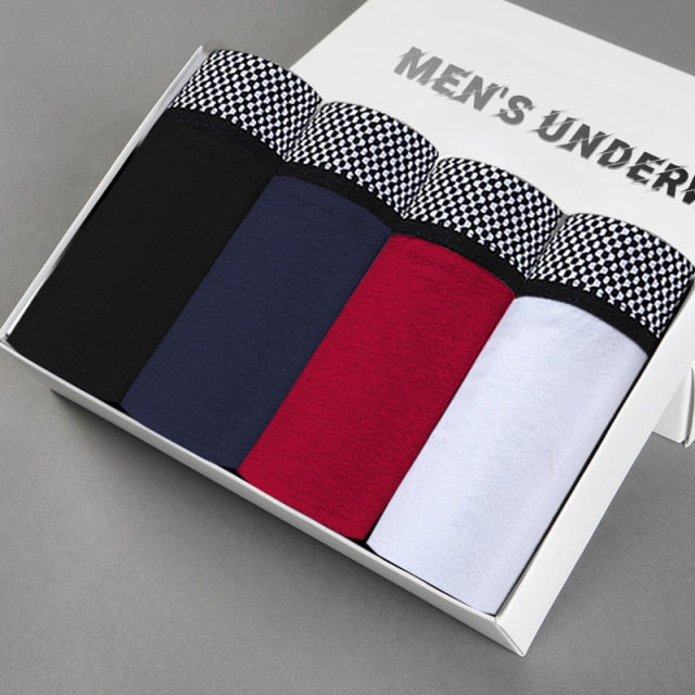 4pcs Male Panties Cotton Men's Underwear Boxers Breathable Man Boxer Solid Underpants Comfortable Brand Shorts men underwear 365