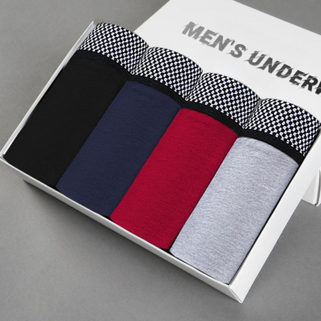 4pcs Male Panties Cotton Men's Underwear Boxers Breathable Man Boxer Solid Underpants Comfortable Brand Shorts men underwear 365