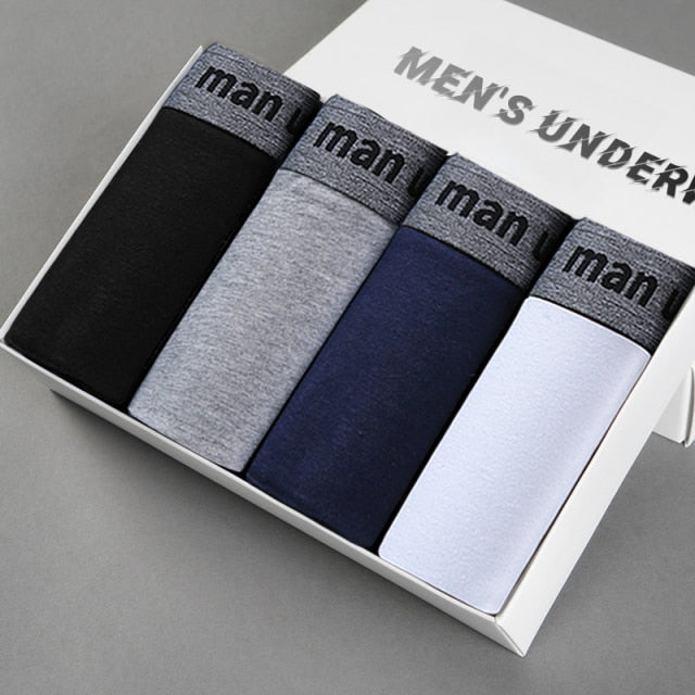4pcs Male Panties Cotton Men's Underwear Boxers Breathable Man Boxer Solid Underpants Comfortable Brand Shorts men underwear 365
