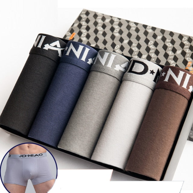 5Pcs/lot Men Underwear Cotton Boxer Men Underpants Comfortable Breathable Men's Panties Underwear Trunk  Boxershorts Man Boxer