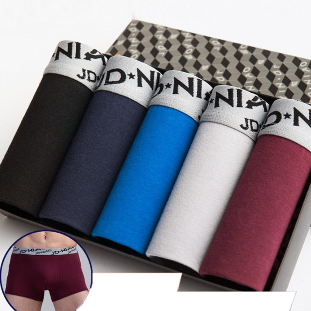 5Pcs/lot Men Underwear Cotton Boxer Men Underpants Comfortable Breathable Men's Panties Underwear Trunk  Boxershorts Man Boxer