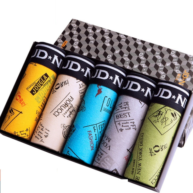 5Pcs/lot Men Underwear Cotton Boxer Men Underpants Comfortable Breathable Men's Panties Underwear Trunk  Boxershorts Man Boxer