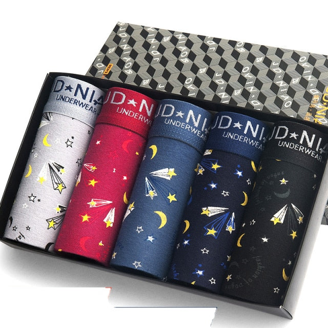 5Pcs/lot Men Underwear Cotton Boxer Men Underpants Comfortable Breathable Men's Panties Underwear Trunk  Boxershorts Man Boxer