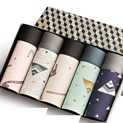 5Pcs/lot Men Underwear Cotton Boxer Men Underpants Comfortable Breathable Men's Panties Underwear Trunk  Boxershorts Man Boxer