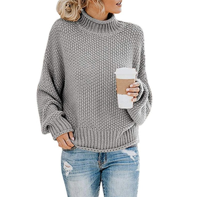 Plus Size Knitted Turtleneck Sweater Women Autumn Winter Solid Long Sleeve Fluffy Sweater Jumper Ladies 2020 Sweaters Knitwear