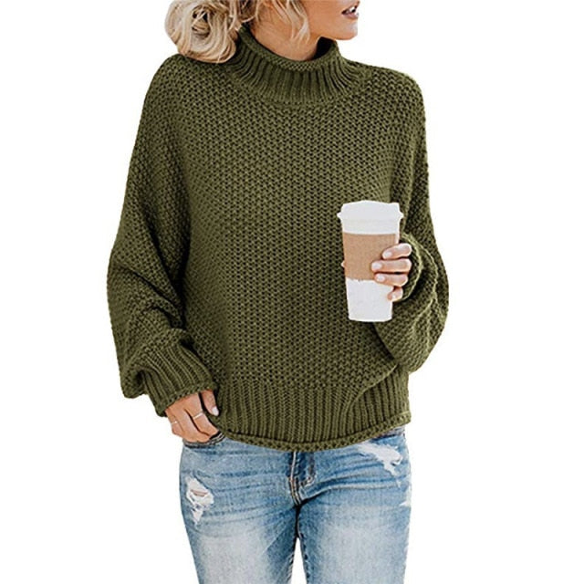 Plus Size Knitted Turtleneck Sweater Women Autumn Winter Solid Long Sleeve Fluffy Sweater Jumper Ladies 2020 Sweaters Knitwear