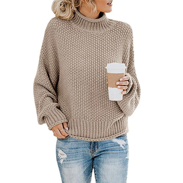 Plus Size Knitted Turtleneck Sweater Women Autumn Winter Solid Long Sleeve Fluffy Sweater Jumper Ladies 2020 Sweaters Knitwear