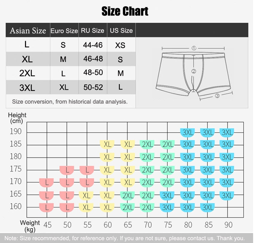 2021 Men Underwear Boxer Shorts Panties Solid Shorts Brand Underpants Men 100% Cotton Breathable Mid Waist Shorts Men L-3XL