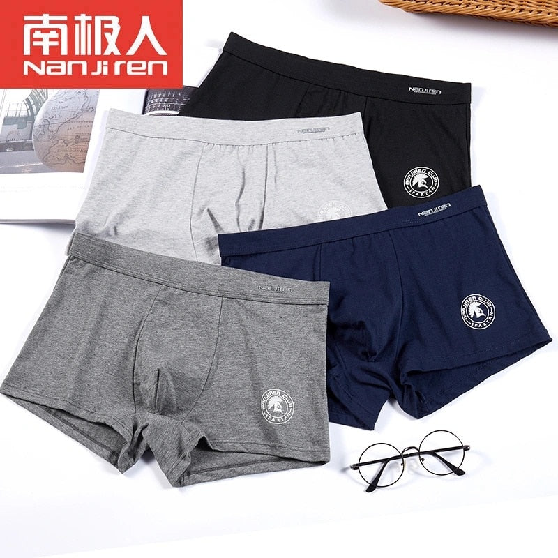 2021 Men Underwear Boxer Shorts Panties Solid Shorts Brand Underpants Men 100% Cotton Breathable Mid Waist Shorts Men L-3XL