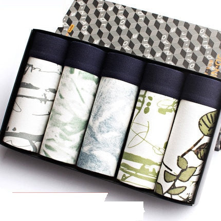 5Pcs/lot Men Underwear Cotton Boxer Men Underpants Comfortable Breathable Men's Panties Underwear Trunk  Boxershorts Man Boxer