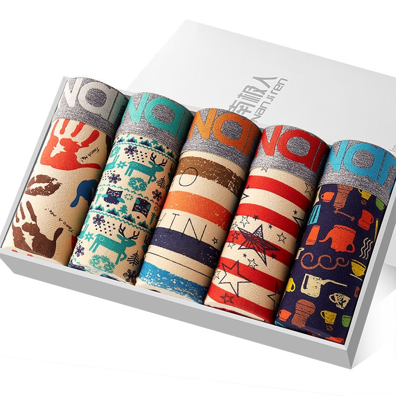 2021 Men Underwear Boxer Shorts Panties Solid Shorts Brand Underpants Men 100% Cotton Breathable Mid Waist Shorts Men L-3XL