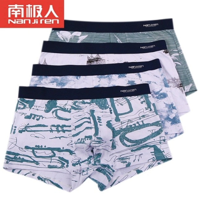 2021 Men Underwear Boxer Shorts Panties Solid Shorts Brand Underpants Men 100% Cotton Breathable Mid Waist Shorts Men L-3XL