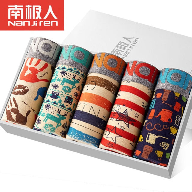 2021 Men Underwear Boxer Shorts Panties Solid Shorts Brand Underpants Men 100% Cotton Breathable Mid Waist Shorts Men L-3XL