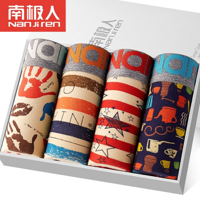 2021 Men Underwear Boxer Shorts Panties Solid Shorts Brand Underpants Men 100% Cotton Breathable Mid Waist Shorts Men L-3XL